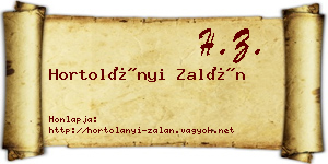 Hortolányi Zalán névjegykártya